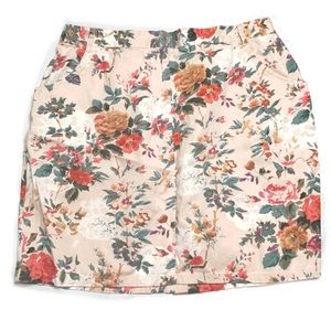 Boutique Europa Floral Print Denim Short Skirt 20
